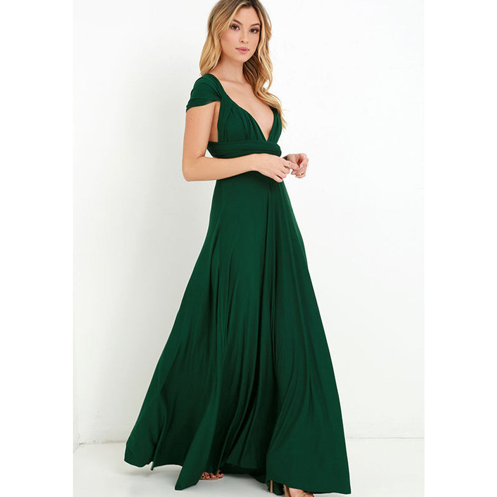 Backless Bandage One-Piece Dress Multi-Way Rope Strap Design