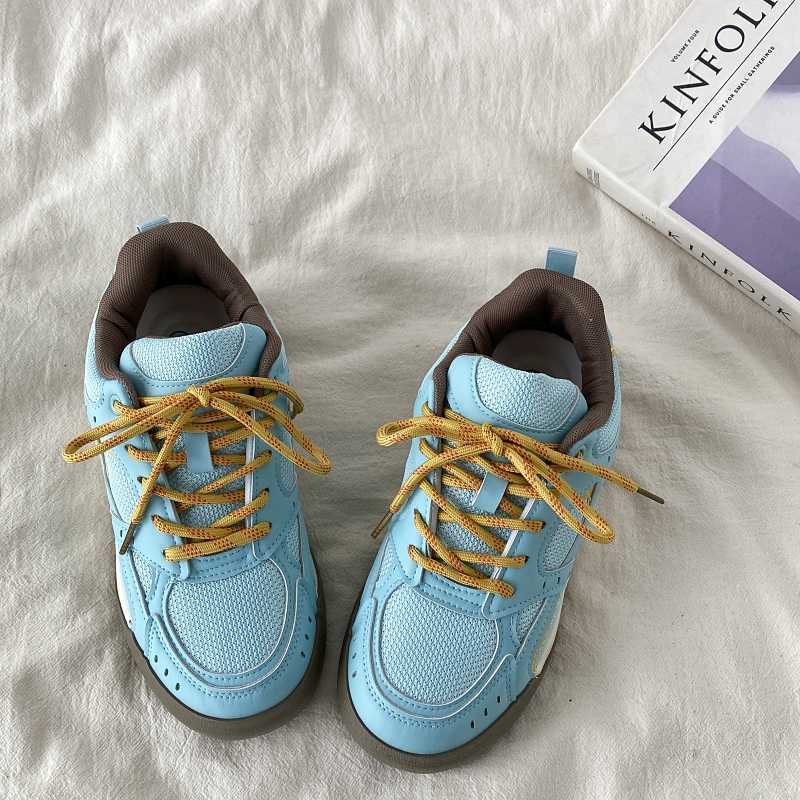 Blue Platform Breathable Bread Board Shoes for Women – Comfortable and Stylish Casual Footwear