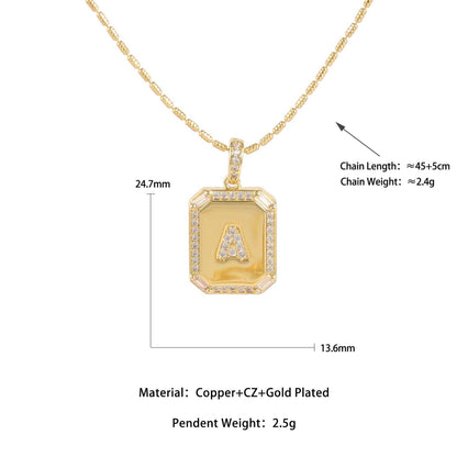 18K Gold Zircon Letter Necklace