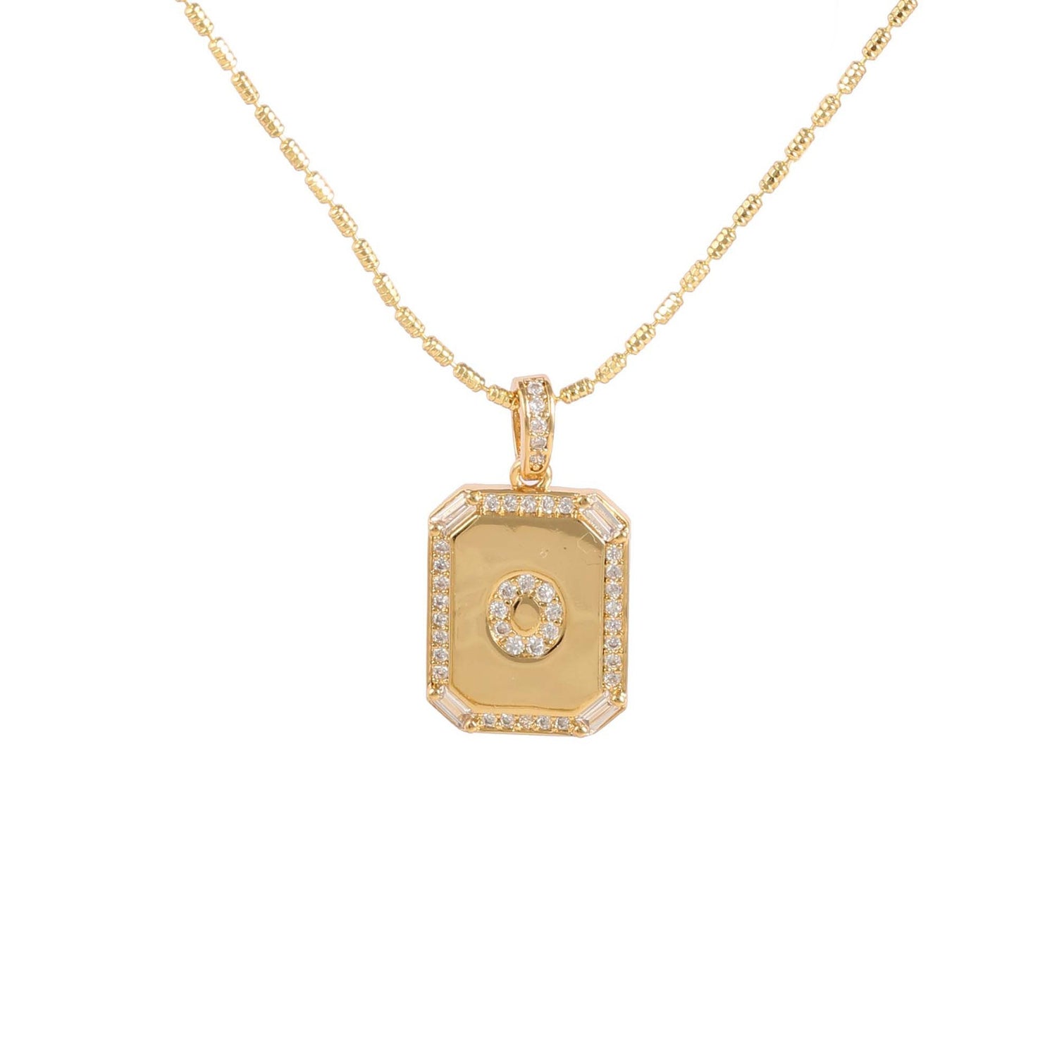 18K Gold Zircon Letter Necklace