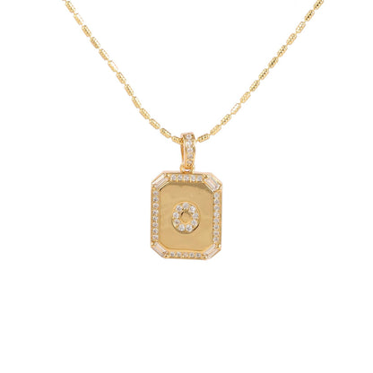 18K Gold Zircon Letter Necklace