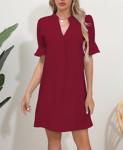 Five-point Lotus Leaf Sleeve Dress Women