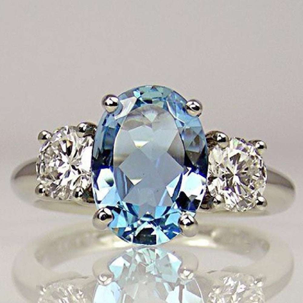 Fashion Oversized Aquamarine Ring for Women – Elegant Statement Jewelry
