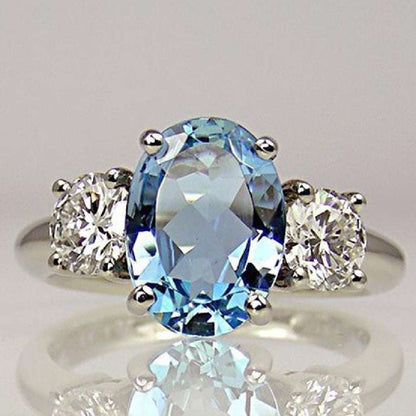 Fashion Oversized Aquamarine Ring for Women – Elegant Statement Jewelry