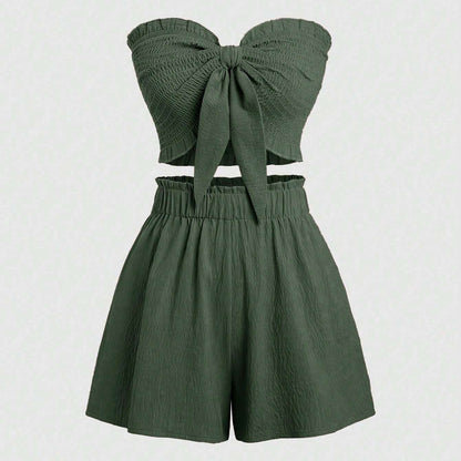 Two-Piece Summer Co-Ord Set – Wrap Top &amp; Matching Outfit for Beach &amp; Festivals