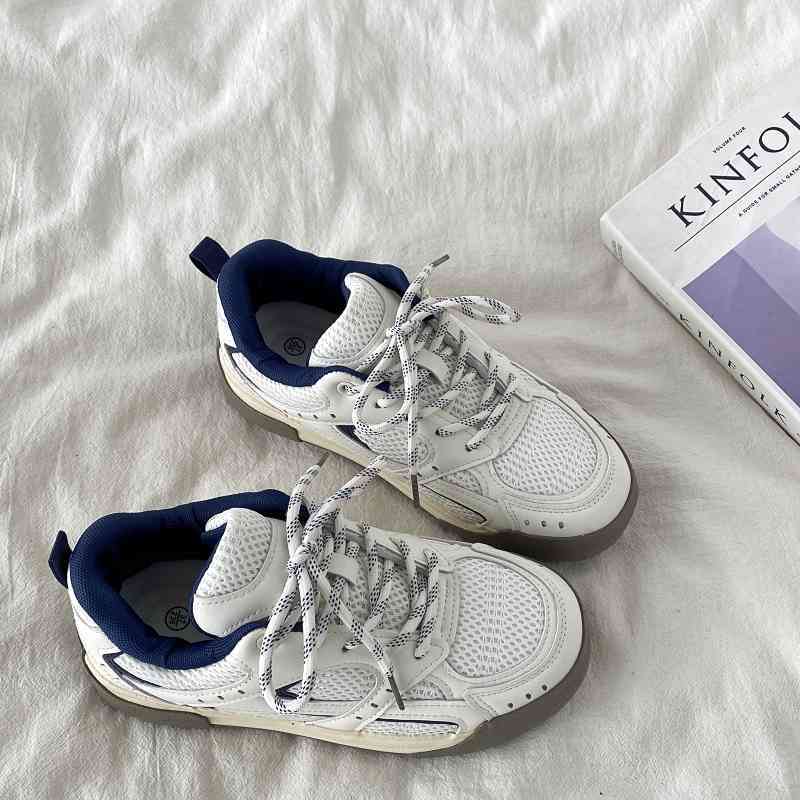 Blue Platform Breathable Bread Board Shoes for Women – Comfortable and Stylish Casual Footwear