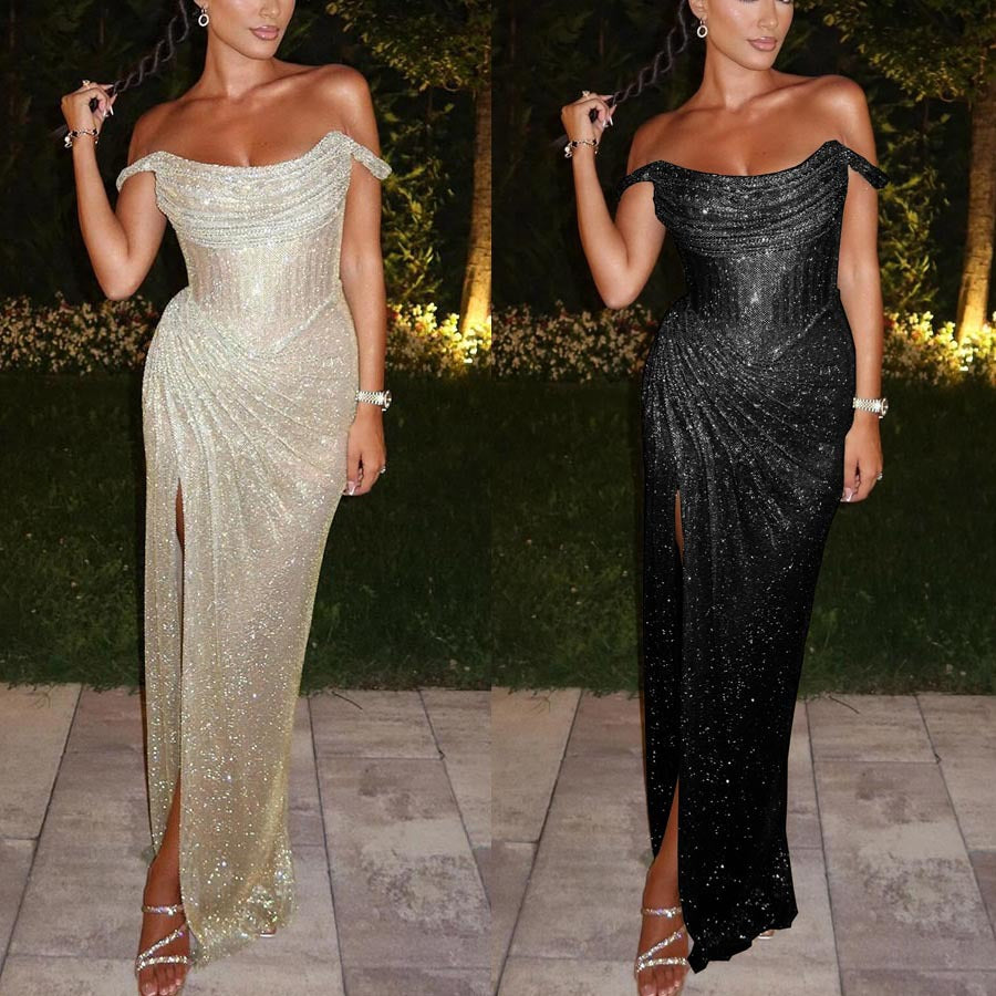 Casual Loose Drawstring Split Dress for Women – Trendy Party Wear
