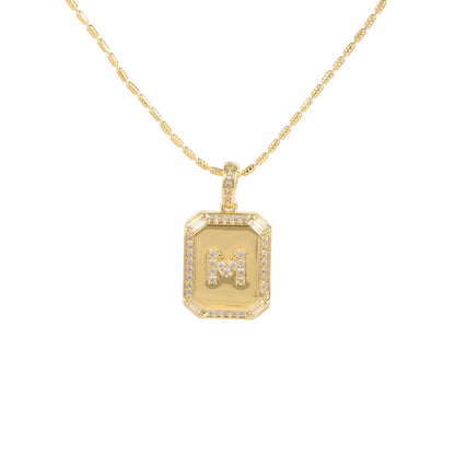 18K Gold Zircon Letter Necklace