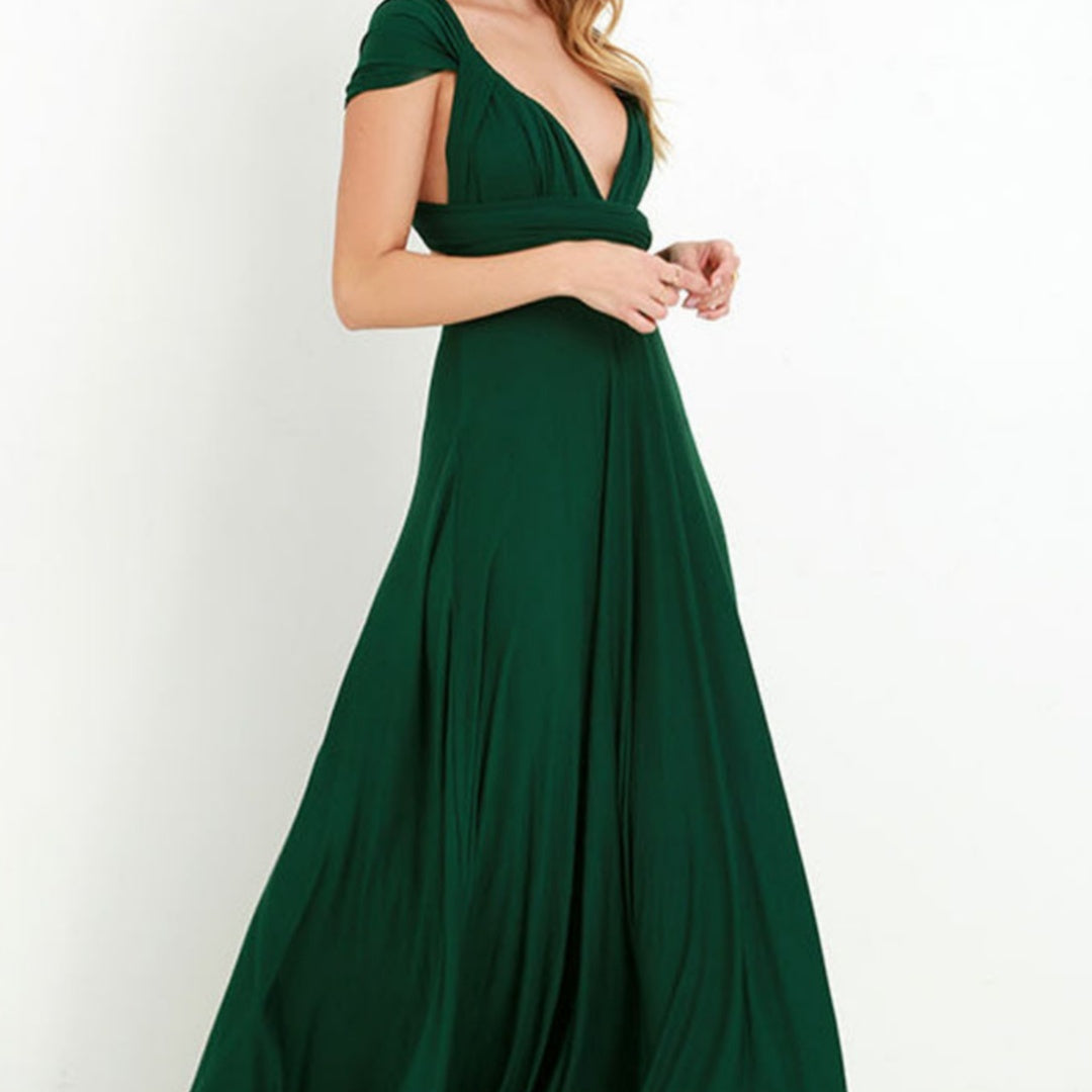 Backless Bandage One-Piece Dress Multi-Way Rope Strap Design